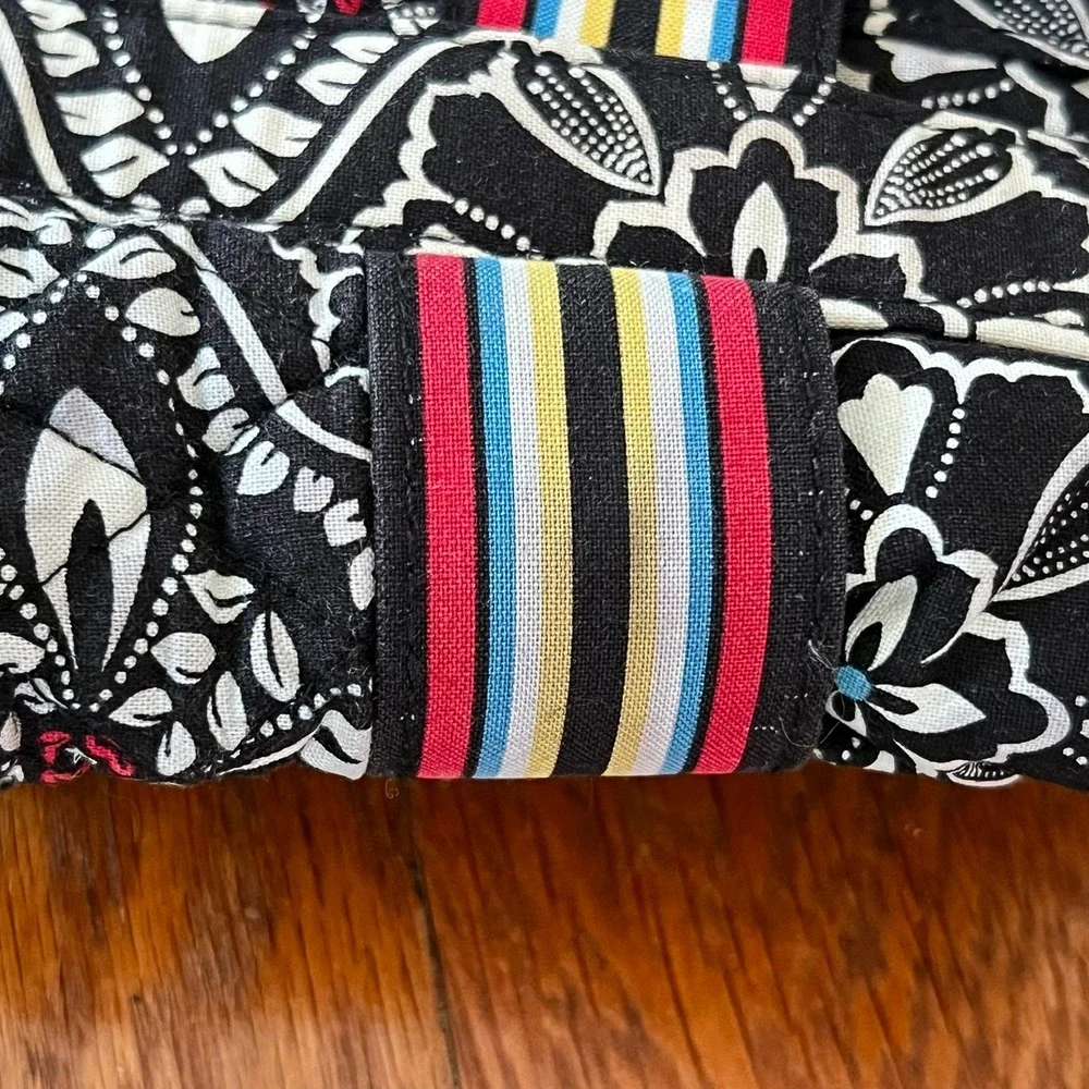 Vera Bradley Barcelona Satchel Black White Floral‎ Quilted Cotton Retired 2010